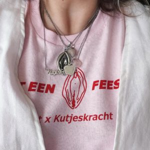 Zilverkleurige vulva bedel