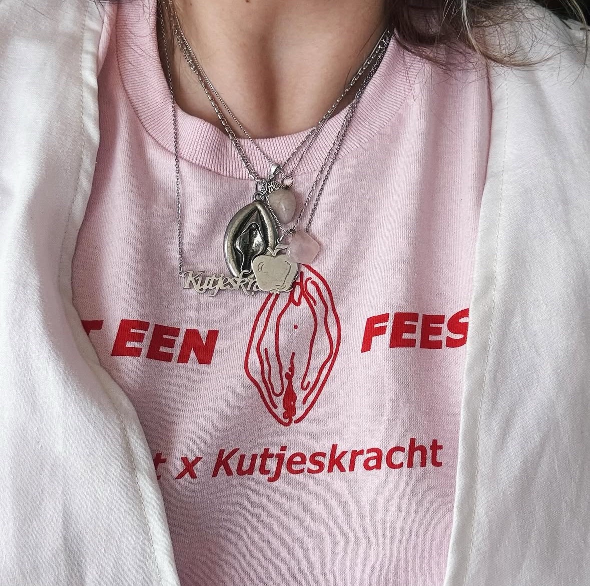 Zilverkleurige vulva bedel - Afbeelding 2