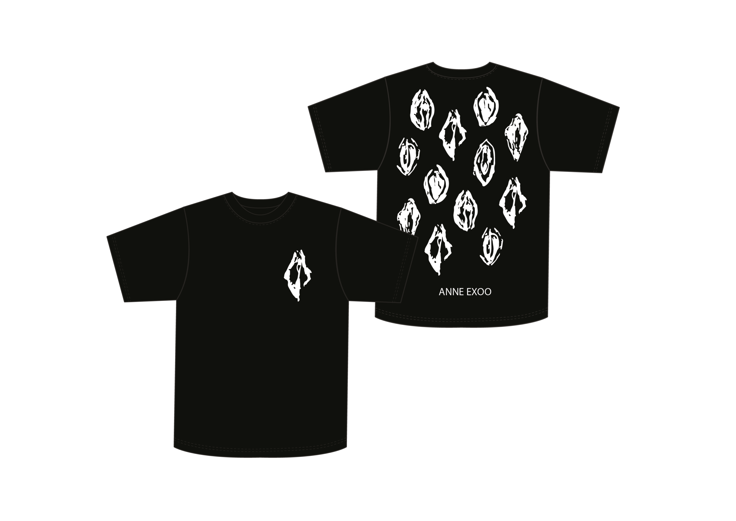 Zwarte vulva shirt - Afbeelding 2